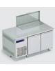 Tavolo preparazione fast-food refrigerato 0° +8 °C con predisposizione per N° 5 bacinelle GN 1/3 cm. 145x82x88,5h