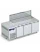 Tavolo preparazione fast-food refrigerato 0° +8 °C con predisposizione per N° 8 bacinelle GN 1/3 cm. 199x82x88,5h