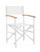 POLTRONCINA  Struttura pieghevole in alluminio verniciato, tessuto in textilene bianco o grigio - cm 43x44x91h