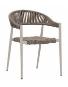 Poltroncina, in alluminio verniciato, seduta e schienale in piattina di polietilene - cm 49x45x76h