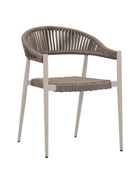 Poltroncina, in alluminio verniciato, seduta e schienale in piattina di polietilene - cm 49x45x76h