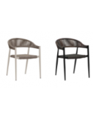 Poltroncina, in alluminio verniciato, seduta e schienale in piattina di polietilene - cm 49x45x76h