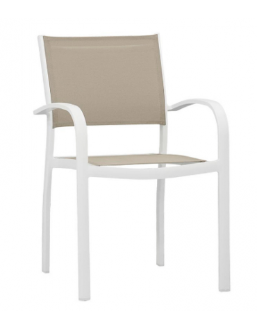 POLTRONCINA con struttura in alluminio verniciato, seduta e schienale in textylene - cm 47x46x85h