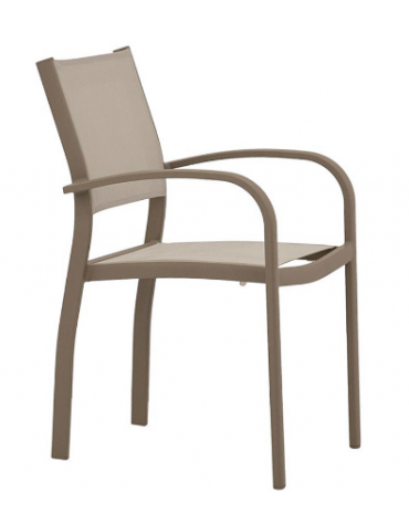 POLTRONCINA con struttura in alluminio verniciato, seduta e schienale in textylene - cm 47x46x85h