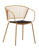 Poltroncina con struttura in metallo verniciato, cuscino in ecopelle colore a scelta - cm 43x40x78h
