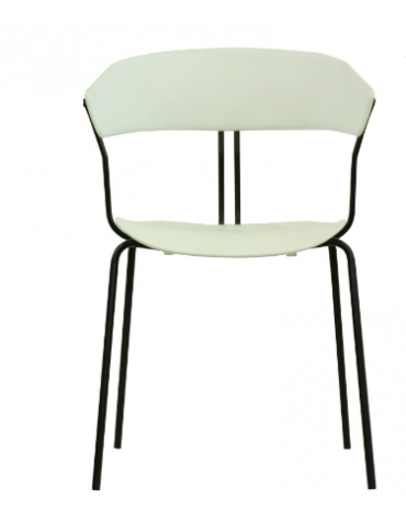 Sedia con struttura in metallo verniciato, seduta e schienale in polipropilene - colore a scelta - cm 41x43x77h