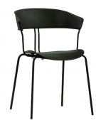 Sedia con struttura in metallo verniciato, seduta e schienale in polipropilene - cm 41x43x77h