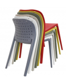 Sedia con struttura in polipropilene con fibra di vetro - colore a scelta - cm 40x42x78,5h