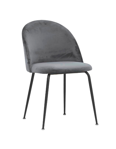 Sedia per interni con struttura in metallo verniciato, rivestimento velluto colore a scelta - cm 44x42x79h