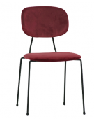 Sedia per interni con struttura in metallo verniciato, rivestimento in velluto - colore a scelta - cm 45x43x85h