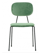 Sedia per interni con struttura in metallo verniciato, rivestimento in velluto - cm 45x43x85h