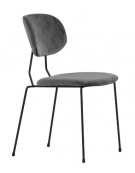 Sedia per interni con struttura in metallo verniciato, rivestimento in velluto - cm 45x43x85h
