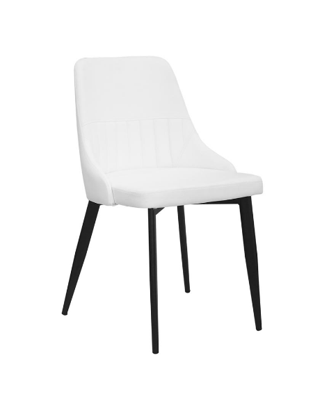 Sedia per interni con struttura in metallo verniciato, rivestimento in ecopelle - cm 45x45x82h