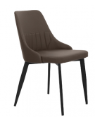 Sedia per interni con struttura in metallo verniciato, rivestimento in ecopelle - cm 45x45x82h