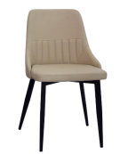 Sedia per interni con struttura in metallo verniciato, rivestimento in ecopelle - cm 45x45x82h