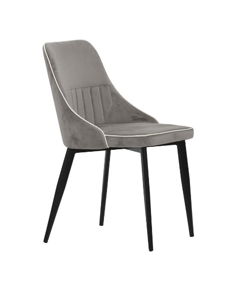 Sedia per interni con struttura in metallo verniciato, rivestimento in velluto - cm 43x46x81h