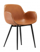 Poltroncina per interni con struttura in metallo verniciato, rivestimento in ecopelle colori a scelta- cm 52x46x83h