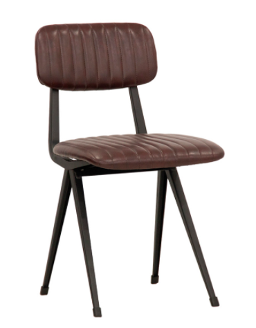Sedia per interni struttura in metallo verniciato, seduta e schienale in ecopelle - cm 44x40x80h
