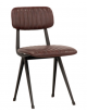 Sedia per interni struttura in metallo verniciato, seduta e schienale in ecopelle - cm 44x40x80h