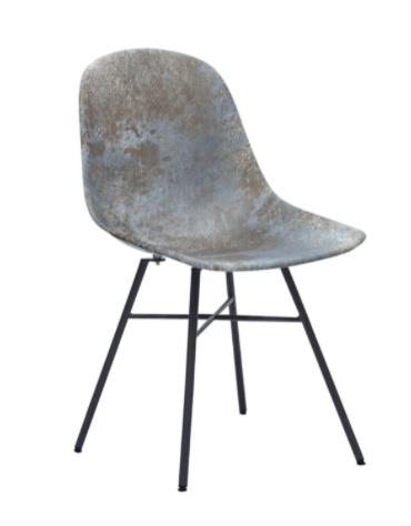 Sedia per interni  in metallo verniciato, scocca in ABS sfumata Marrone- cm 46x45x83h