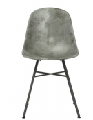 Sedia per interni in metallo verniciato, scocca in ABS sfumato Grigio - cm 46x45x86h