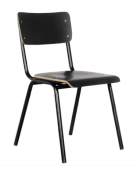 Sedia per interni con struttura in metallo verniciato, seduta e schienale in formica o in legno multistrato - cm 45x45x80h