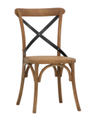 Sedia per interni con struttura in legno e metallo,, seduta in ecopelle o rattan - cm 44x42x87h