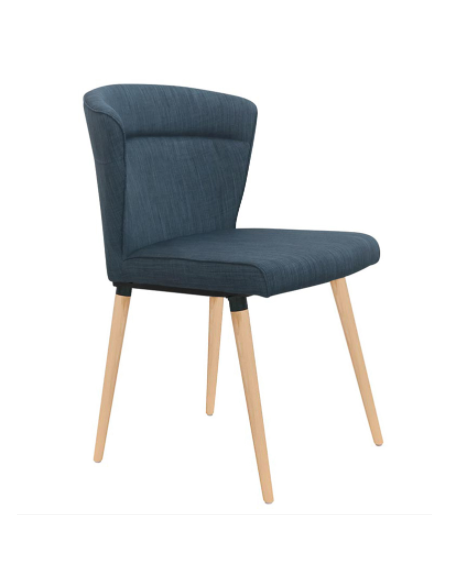 Poltroncina per interni, struttura in metallo e legno, seduta e schienale in tessuto - cm 44x44x81h