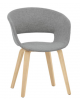 Poltroncina per interni, struttura in legno multistrato di faggio, rivestimento in tessuto  - cm 46x42x77h