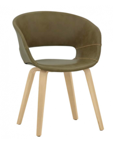 Poltroncina per interni struttura legno multistrato, rivestimento ecopelle colore a scelta - cm 46x42x77h