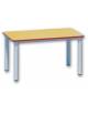 TAVOLINO RETTANGOLARE 6 POSTI PER NIDO O SCUOLA MATERNA CON GAMBE IN TUBOLARE DIAMETRO MM 40 CM 130X60X45/55H