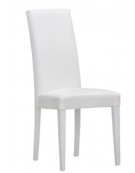 Sedia per interni, struttura in legno verniciato, rivestimento in ecopelle - cm 44x38x100h