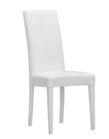 Sedia per interni, struttura in legno verniciato, rivestimento in ecopelle - cm 44x38x100h