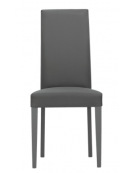 Sedia per interni, struttura in legno verniciato, rivestimento in ecopelle - cm 44x38x100h
