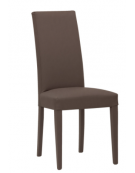 Sedia per interni, struttura in legno verniciato, rivestimento in ecopelle - cm 44x38x100h