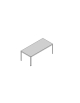 Scrivania Lineare gamba alluminio special - CM 180X90X74H