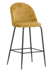 Sgabello con schienale per interni,  struttura metallo verniciato, rivestimento velluto colore a scelta - cm 44x42x98h