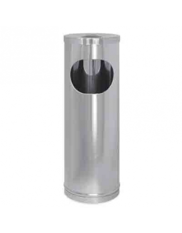 Gettacarta con posacenere in acciaio inox - Ø cm 20x58 h