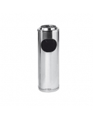 Gettacarte/posacenere con coperchio a rete in acciaio inox  lucido - Ø cm 20x60h