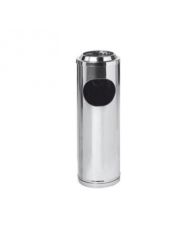 Gettacarte/posacenere con coperchio a rete in acciaio inox  lucido - Ø cm 20x60h