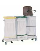 Carrello portasacco in ABS- N. 3 sacchi in linea