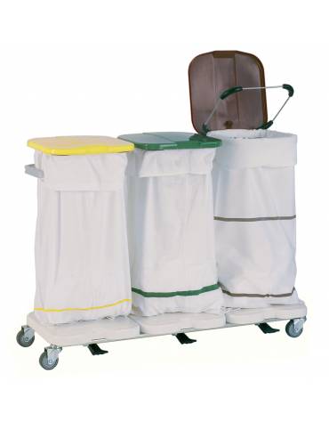 Carrello portasacco in ABS- N. 3 sacchi in linea