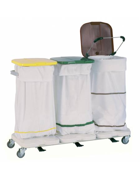Carrello portasacco in ABS- N. 3 sacchi in linea