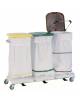 Carrello portasacchi con base in ABS e telaio in acciaio zincato - Capacità N. 3 sacchi in linea - cm 118x41x88h