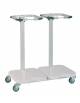 Carrello portasacchi con base in ABS e telaio in acciaio zincato - Capacità N. 2 sacchi in linea - cm 78,5x41x88h