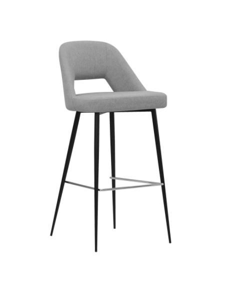 Sgabello per interni, in metallo verniciato e rivestimento in tessuto o ecopelle - cm 46x43x91h