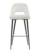 Sgabello per interni, in metallo verniciato e rivestimento in tessuto o ecopelle - cm 46x43x91h