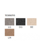 Sgabello per interni, in metallo verniciato e rivestimento in tessuto o ecopelle - cm 46x43x91h