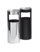 Gettacarta/posacenere in acciaio inox con griglie setaccio - Ø cm 25x62 h