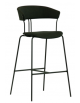 Sgabello per interni, struttura in metallo verniciato, seduta e schienale in tessuto colore a scelta - cm 41x43x101h